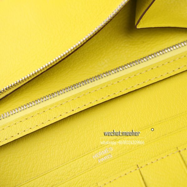 Hermes crocodile bearn wallet lemon - Image 3