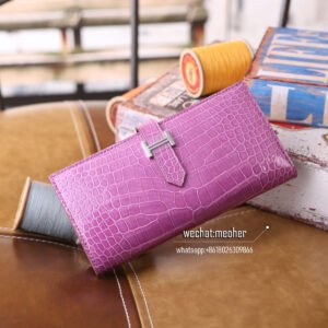 hermes crocodile bearn wallet tosca