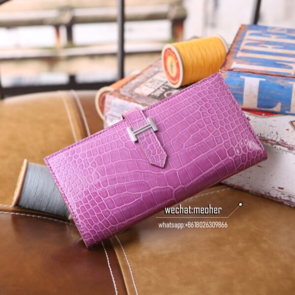 hermes crocodile bearn wallet tosca