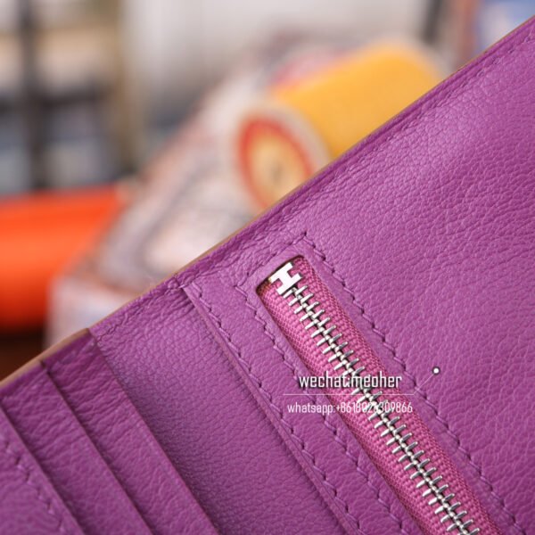 Hermes shiny crocodile bearn wallet tosca - Image 5