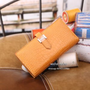 hermes matte crocodile bearn wallet