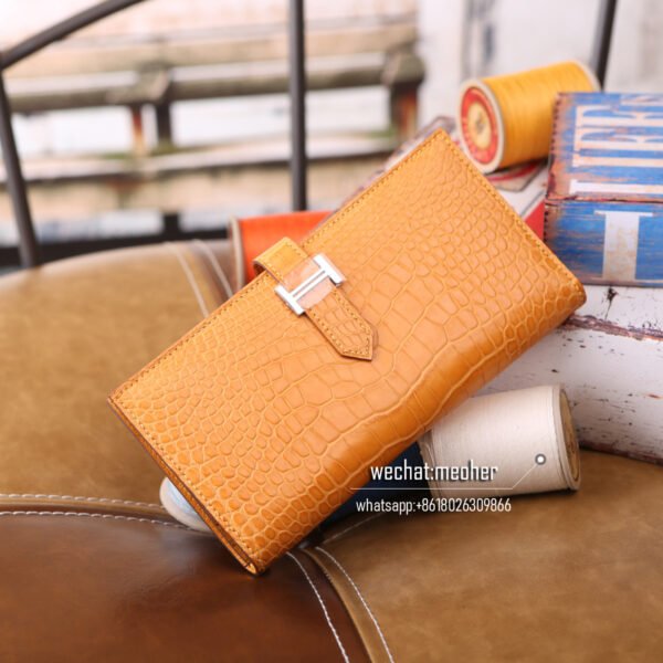 hermes matte crocodile bearn wallet