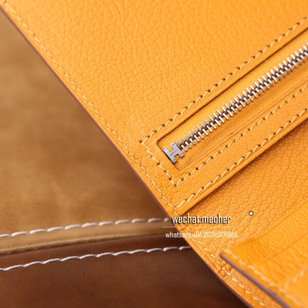 Hermes matte crocodile bearn wallet 9V Jaune d'or - Image 6