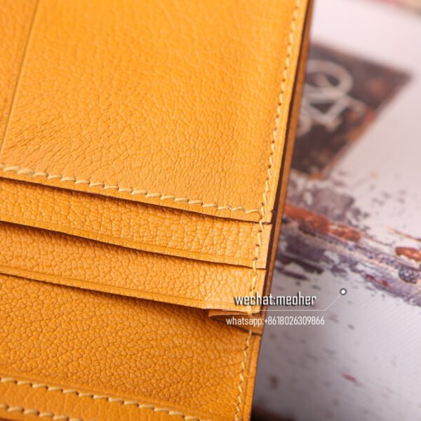 Hermes matte crocodile bearn wallet 9V Jaune d'or - Image 4
