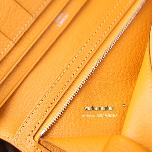 Hermes matte crocodile bearn wallet 9V Jaune d'or - Image 2