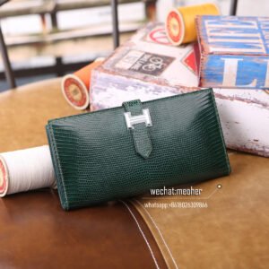 lizard emerald green bean wallet