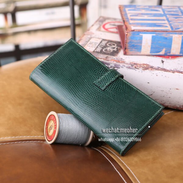 Hermes lizard bearn wallet emerald green - Image 4