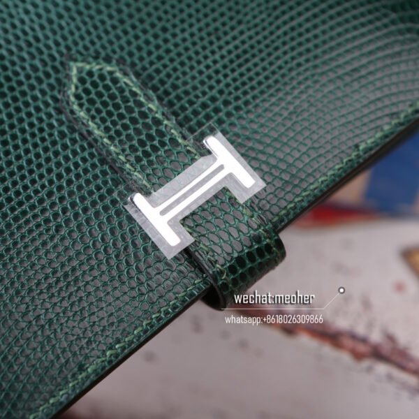 Hermes lizard bearn wallet emerald green - Image 6