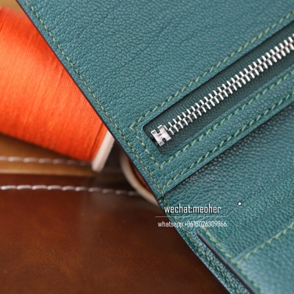 Hermes lizard bearn wallet emerald green - Image 7