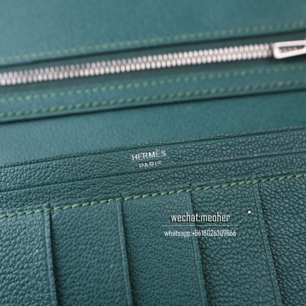 Hermes lizard bearn wallet emerald green - Image 9