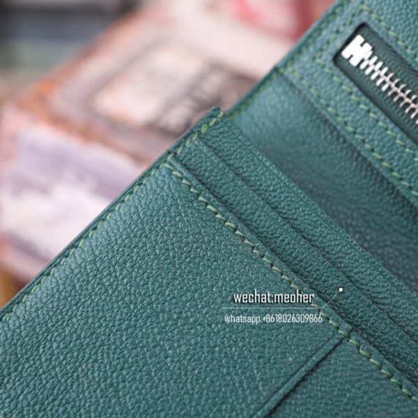 Hermes lizard bearn wallet emerald green - Image 11