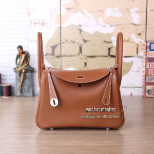 Hermes Lindy 30 Bag in Gold Togo Leather with Palladium Hardware