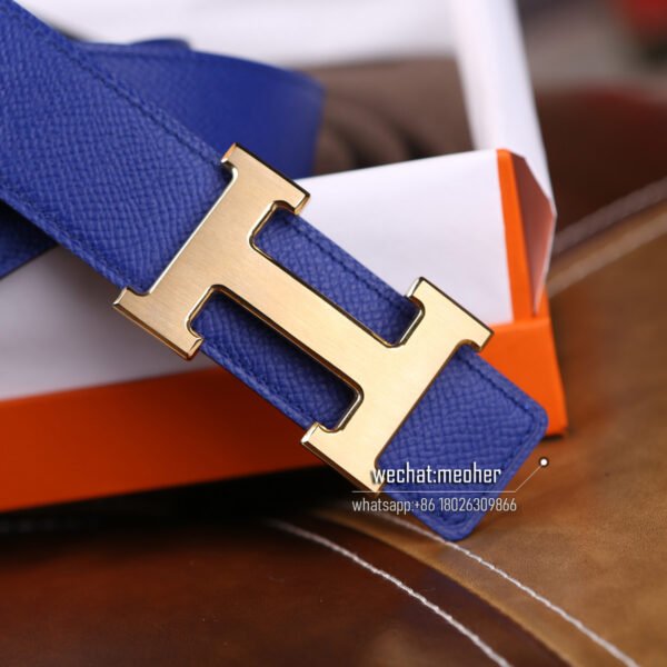 Hermès epsom Belt 32mm bleu electrique - Image 2