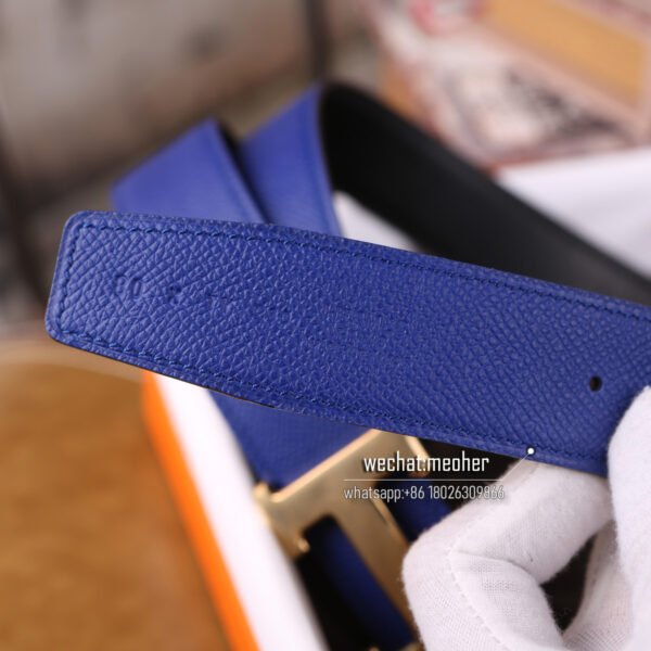 Hermès epsom Belt 32mm bleu electrique - Image 3