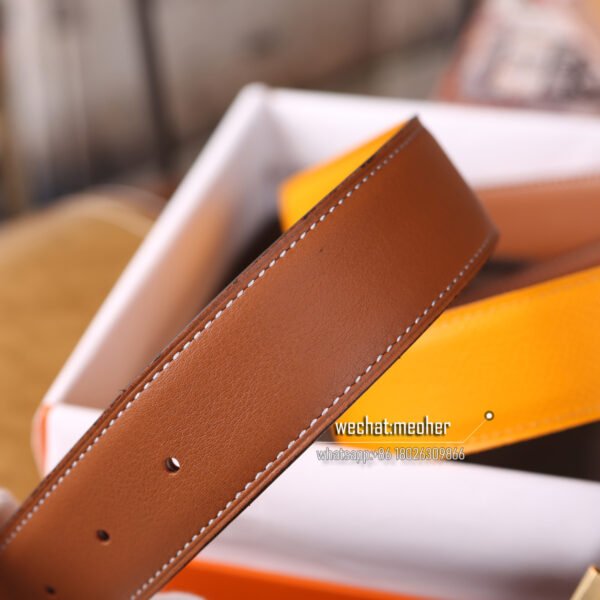 Hermès epsom Belt 32mm Yellow mustard - Image 6