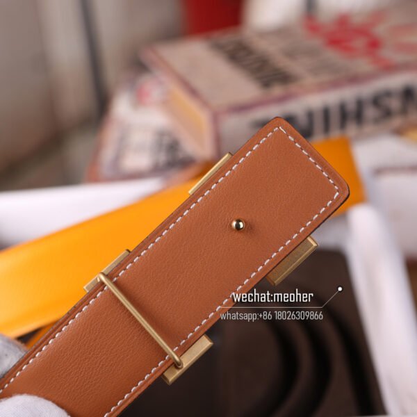 Hermès epsom Belt 32mm Yellow mustard - Image 7