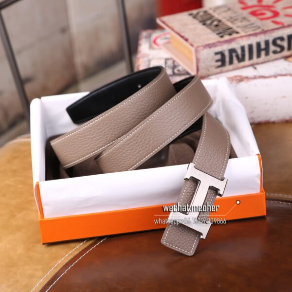hermes togo Belt 32mm etoupe 80-120 - Image 3