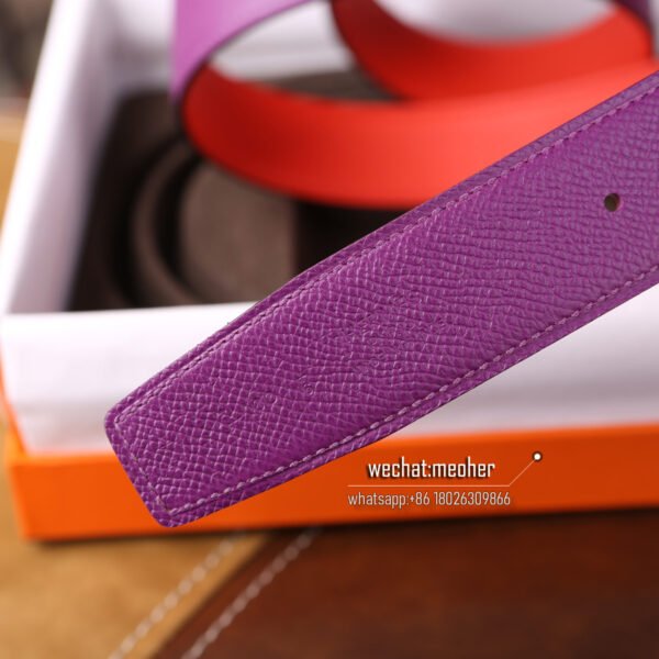 Hermès epsom Belt 32mm anemone/red - Image 5