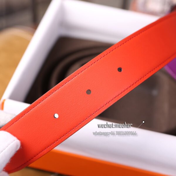 Hermès epsom Belt 32mm anemone/red - Image 6