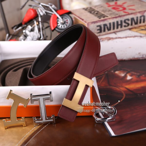 hermes swift Belt 32mm Red jujube - Image 2