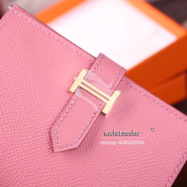 Hermes togo bearn compact Wallet 1Q rose confetti - Image 6