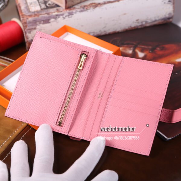 Hermes togo bearn compact Wallet 1Q rose confetti - Image 5