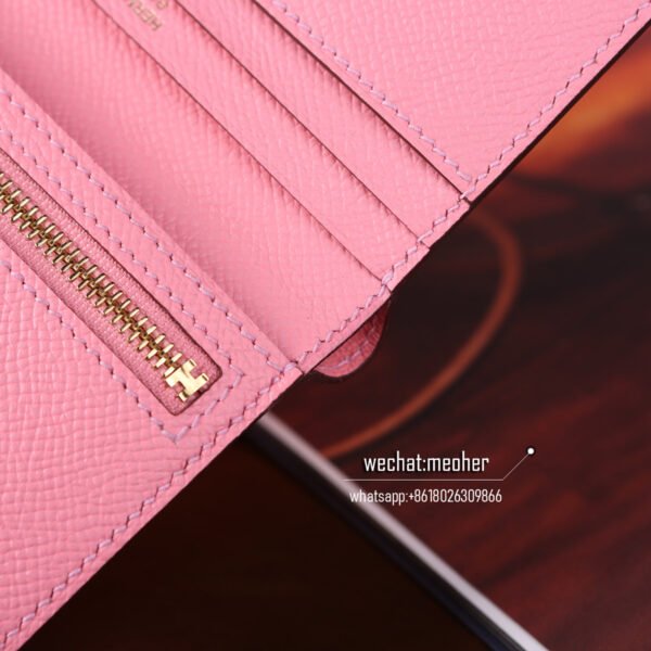 Hermes togo bearn compact Wallet 1Q rose confetti - Image 4
