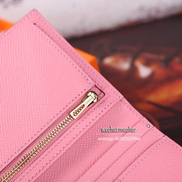 Hermes togo bearn compact Wallet 1Q rose confetti - Image 3