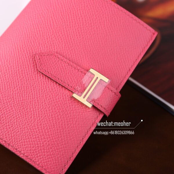 Hermes togo bearn compact Wallet 8W Rose Azalea - Image 8
