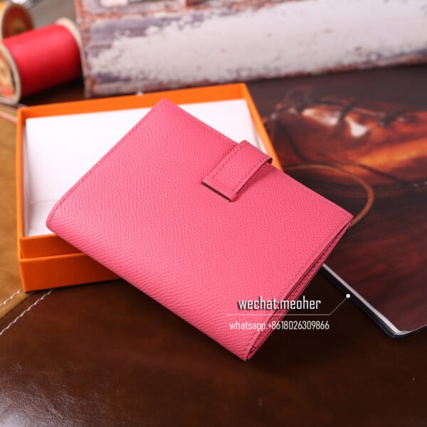 Hermes togo bearn compact Wallet 8W Rose Azalea - Image 7