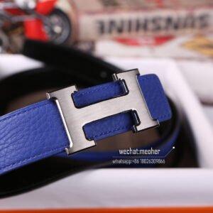 hermes togo belt 32mm bleu electrique PHW