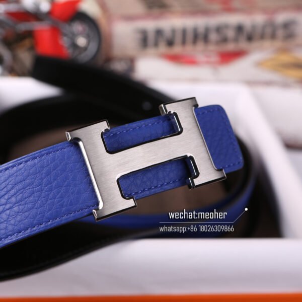 hermes togo belt 32mm bleu electrique PHW