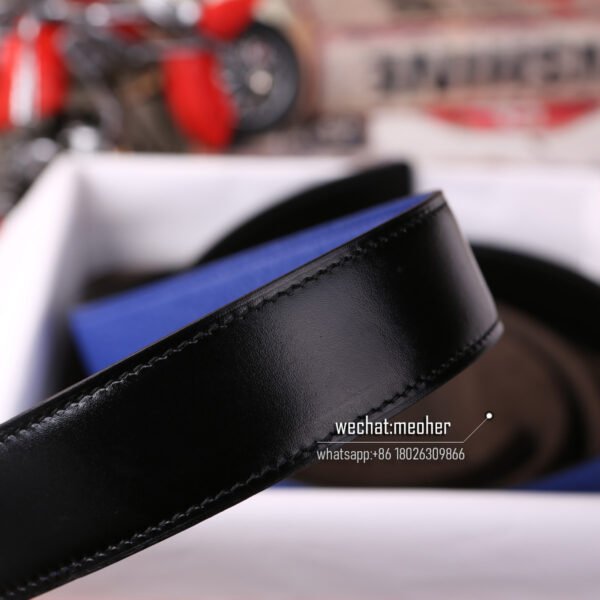 hermes togo Belt 32mm bleu electrique - Image 5