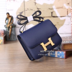 Hermes epsom constance 19cm 7k bleu abysse