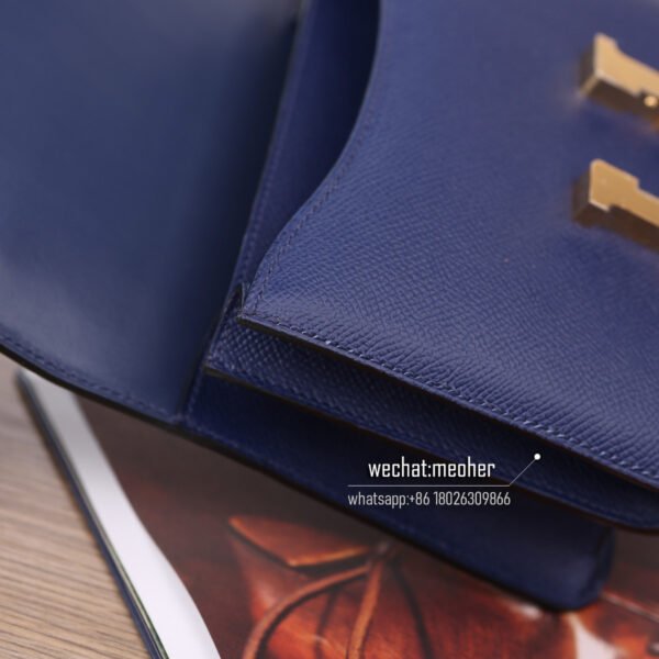 Hermes constance 19cm epsom leather 7k bleu abysse - Image 7