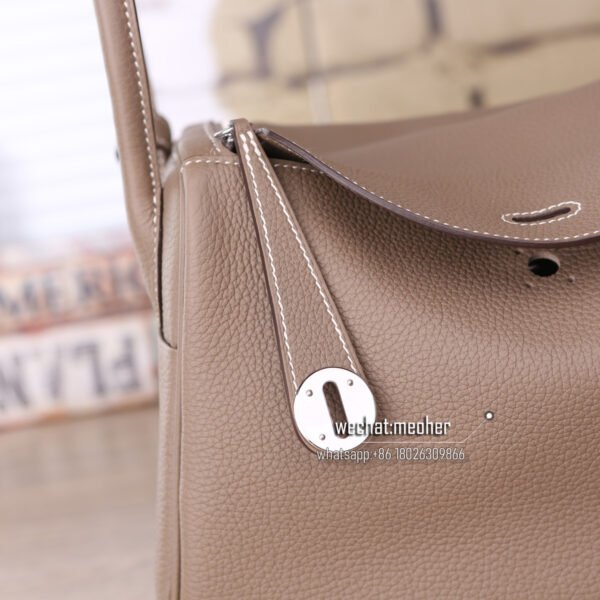 Hermes togo lindy 30cm 18 etoupe - Image 9