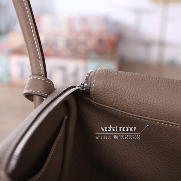 Hermes togo lindy 30cm 18 etoupe - Image 5