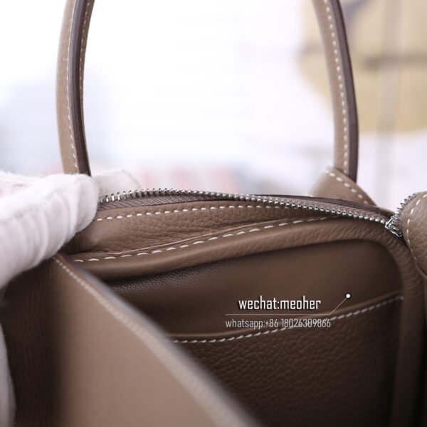 Hermes togo lindy 30cm 18 etoupe - Image 4