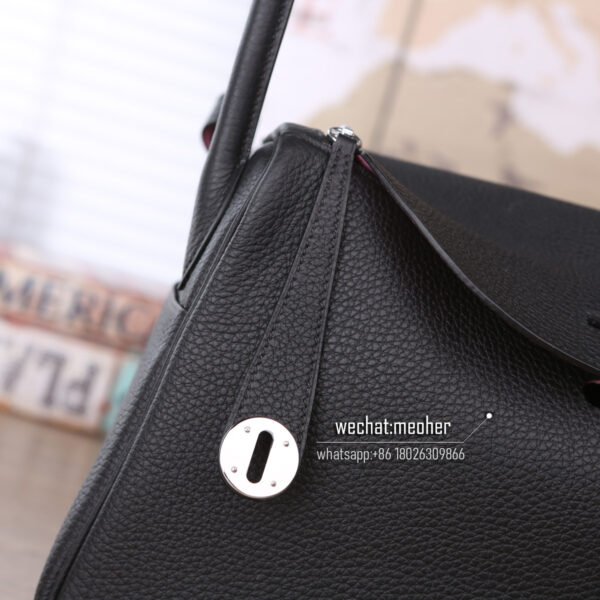 Hermes togo lindy 30cm ck89 black/pink two-tone - Image 2