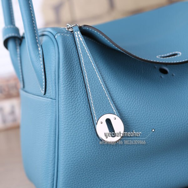 Hermes togo lindy 30cm 75 blue jean - Image 3
