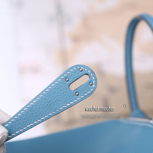 Hermes togo lindy 30cm 75 blue jean - Image 6