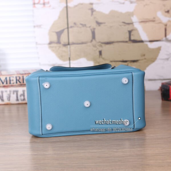 Hermes togo lindy 30cm 75 blue jean - Image 7