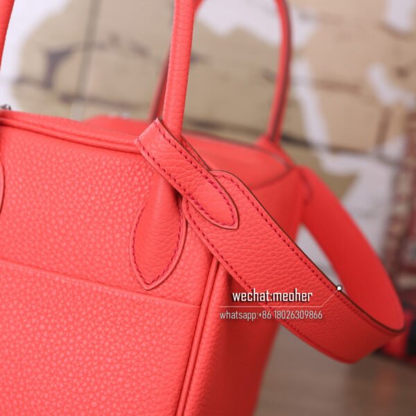Hermes lindy 30cm togo 2R rouge pivoine - Image 4