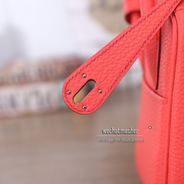 Hermes lindy 30cm togo 2R rouge pivoine - Image 5