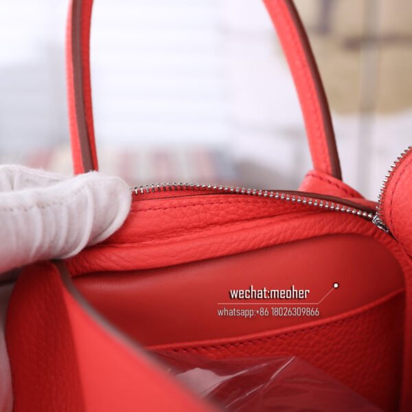 Hermes lindy 30cm togo 2R rouge pivoine - Image 7