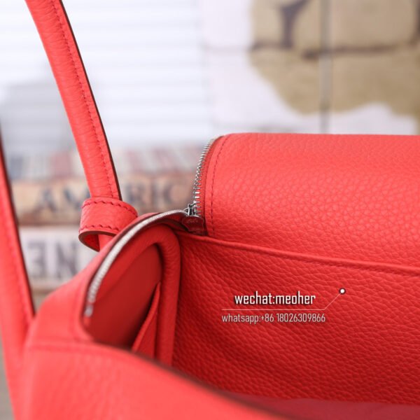 Hermes lindy 30cm togo 2R rouge pivoine - Image 8