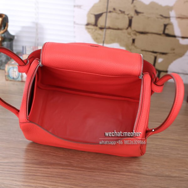 Hermes lindy 30cm togo 2R rouge pivoine - Image 9