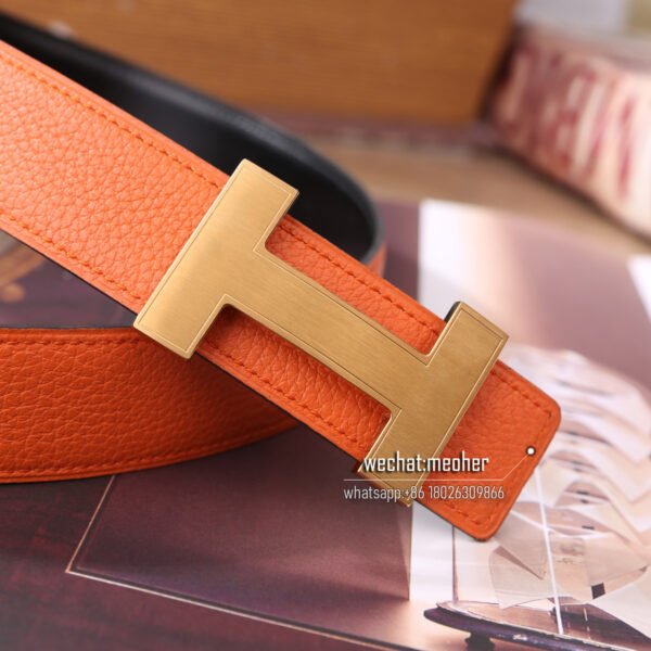 Hermes togo Belt 32mm orange - Image 3