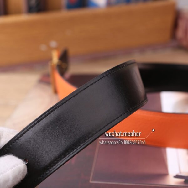 Hermes togo Belt 32mm orange - Image 4