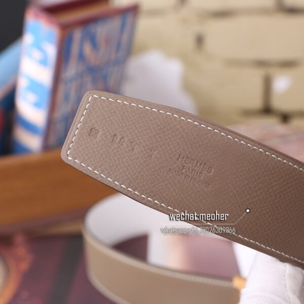 Hermès epsom Belt 42mm etoupe/white - Image 2